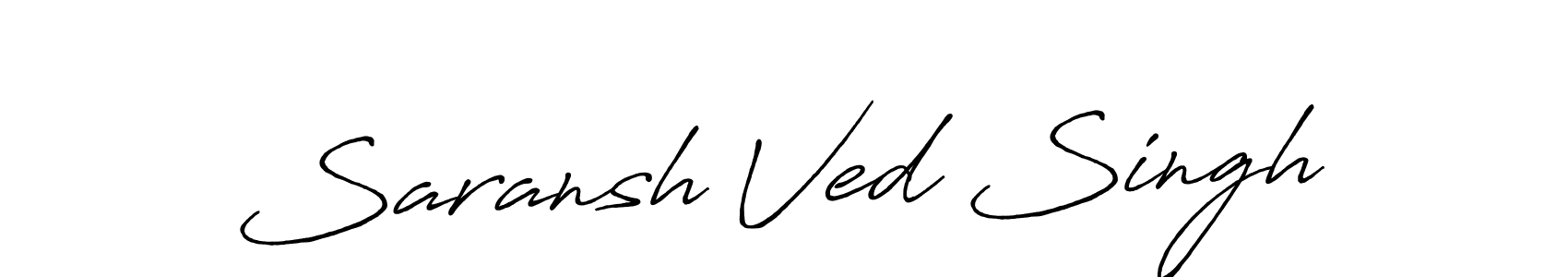 How to make Saransh Ved Singh name signature. Use Antro_Vectra_Bolder style for creating short signs online. This is the latest handwritten sign. Saransh Ved Singh signature style 7 images and pictures png