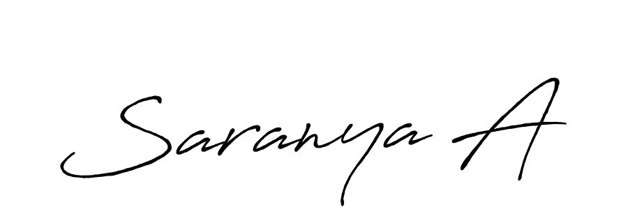 Create a beautiful signature design for name Saranya A. With this signature (Antro_Vectra_Bolder) fonts, you can make a handwritten signature for free. Saranya A signature style 7 images and pictures png