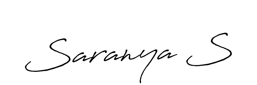 The best way (Antro_Vectra_Bolder) to make a short signature is to pick only two or three words in your name. The name Saranya S include a total of six letters. For converting this name. Saranya S signature style 7 images and pictures png