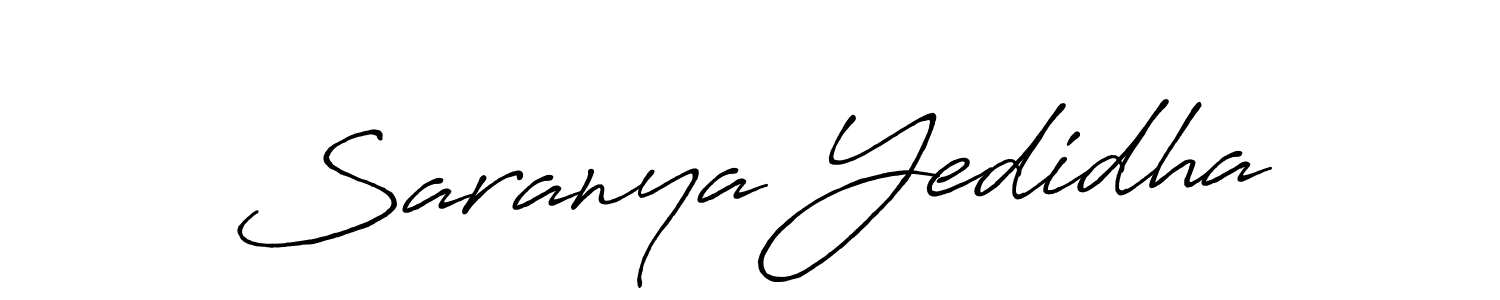 if you are searching for the best signature style for your name Saranya Yedidha. so please give up your signature search. here we have designed multiple signature styles  using Antro_Vectra_Bolder. Saranya Yedidha signature style 7 images and pictures png