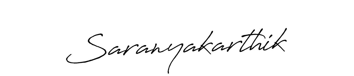 Also we have Saranyakarthik name is the best signature style. Create professional handwritten signature collection using Antro_Vectra_Bolder autograph style. Saranyakarthik signature style 7 images and pictures png