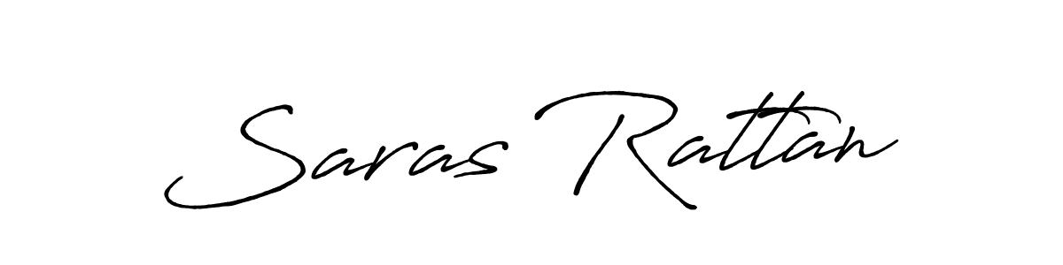 How to make Saras Rattan name signature. Use Antro_Vectra_Bolder style for creating short signs online. This is the latest handwritten sign. Saras Rattan signature style 7 images and pictures png