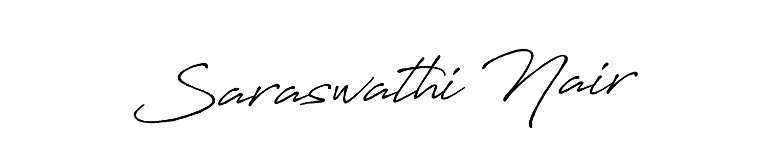 Create a beautiful signature design for name Saraswathi Nair. With this signature (Antro_Vectra_Bolder) fonts, you can make a handwritten signature for free. Saraswathi Nair signature style 7 images and pictures png