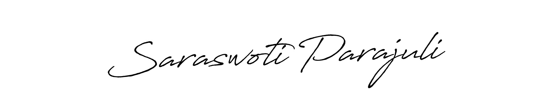 Create a beautiful signature design for name Saraswoti Parajuli. With this signature (Antro_Vectra_Bolder) fonts, you can make a handwritten signature for free. Saraswoti Parajuli signature style 7 images and pictures png