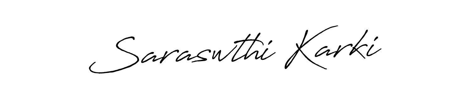 Create a beautiful signature design for name Saraswthi Karki. With this signature (Antro_Vectra_Bolder) fonts, you can make a handwritten signature for free. Saraswthi Karki signature style 7 images and pictures png