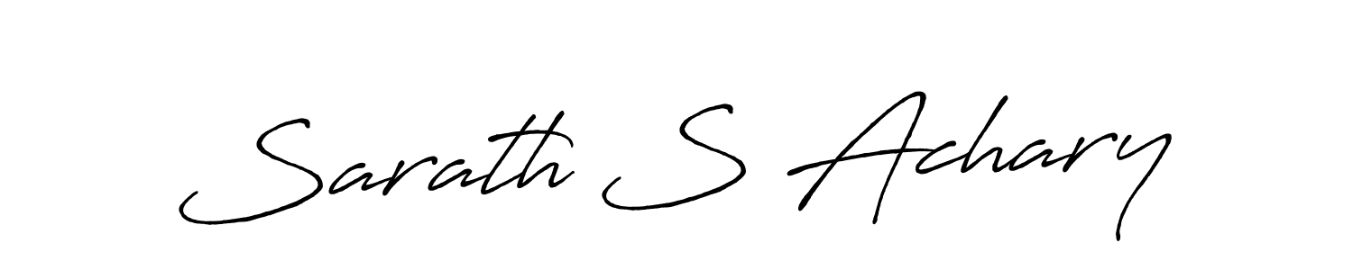 The best way (Antro_Vectra_Bolder) to make a short signature is to pick only two or three words in your name. The name Sarath S Achary include a total of six letters. For converting this name. Sarath S Achary signature style 7 images and pictures png