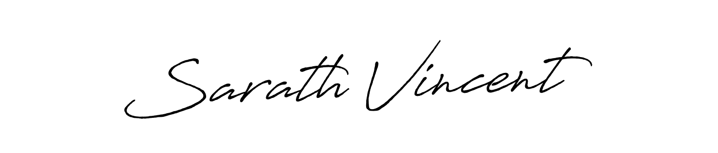 How to make Sarath Vincent name signature. Use Antro_Vectra_Bolder style for creating short signs online. This is the latest handwritten sign. Sarath Vincent signature style 7 images and pictures png