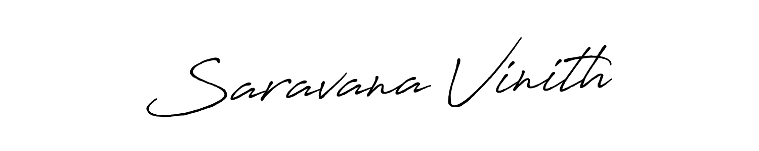 Make a beautiful signature design for name Saravana Vinith. With this signature (Antro_Vectra_Bolder) style, you can create a handwritten signature for free. Saravana Vinith signature style 7 images and pictures png