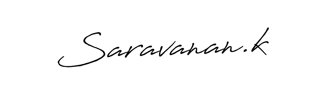 How to make Saravanan.k signature? Antro_Vectra_Bolder is a professional autograph style. Create handwritten signature for Saravanan.k name. Saravanan.k signature style 7 images and pictures png