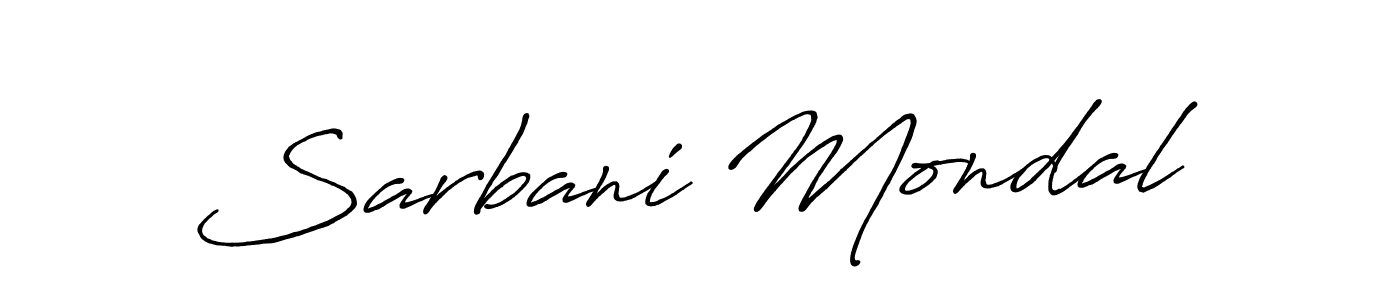 How to make Sarbani Mondal name signature. Use Antro_Vectra_Bolder style for creating short signs online. This is the latest handwritten sign. Sarbani Mondal signature style 7 images and pictures png