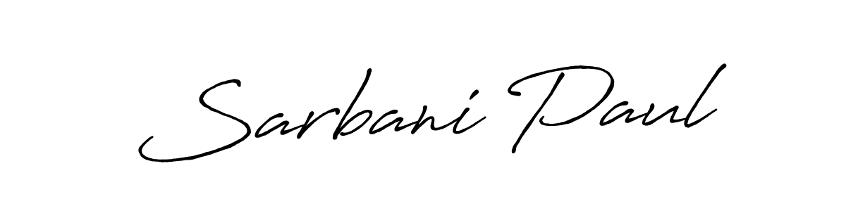 Make a beautiful signature design for name Sarbani Paul. With this signature (Antro_Vectra_Bolder) style, you can create a handwritten signature for free. Sarbani Paul signature style 7 images and pictures png