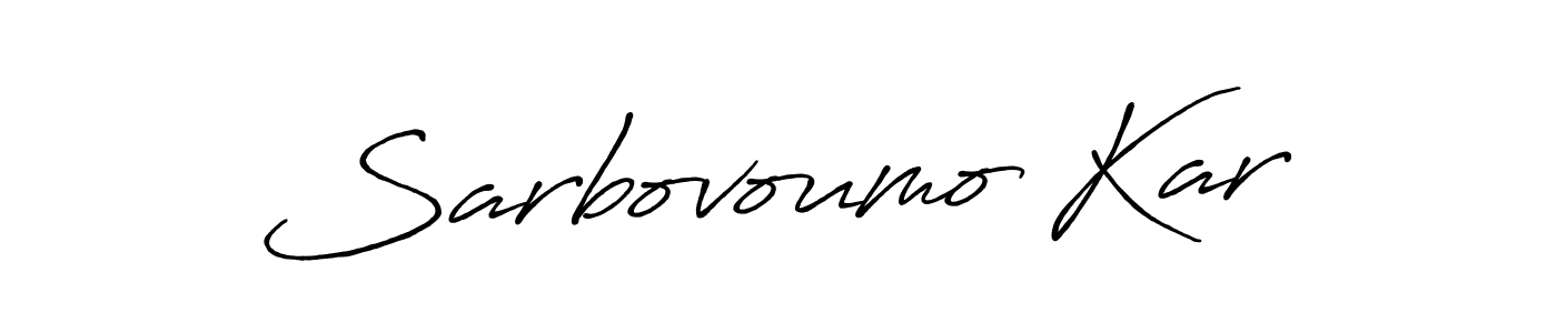 How to make Sarbovoumo Kar name signature. Use Antro_Vectra_Bolder style for creating short signs online. This is the latest handwritten sign. Sarbovoumo Kar signature style 7 images and pictures png