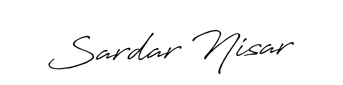 How to make Sardar Nisar name signature. Use Antro_Vectra_Bolder style for creating short signs online. This is the latest handwritten sign. Sardar Nisar signature style 7 images and pictures png