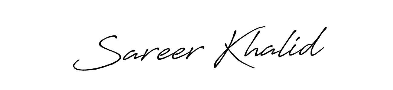 Use a signature maker to create a handwritten signature online. With this signature software, you can design (Antro_Vectra_Bolder) your own signature for name Sareer Khalid. Sareer Khalid signature style 7 images and pictures png