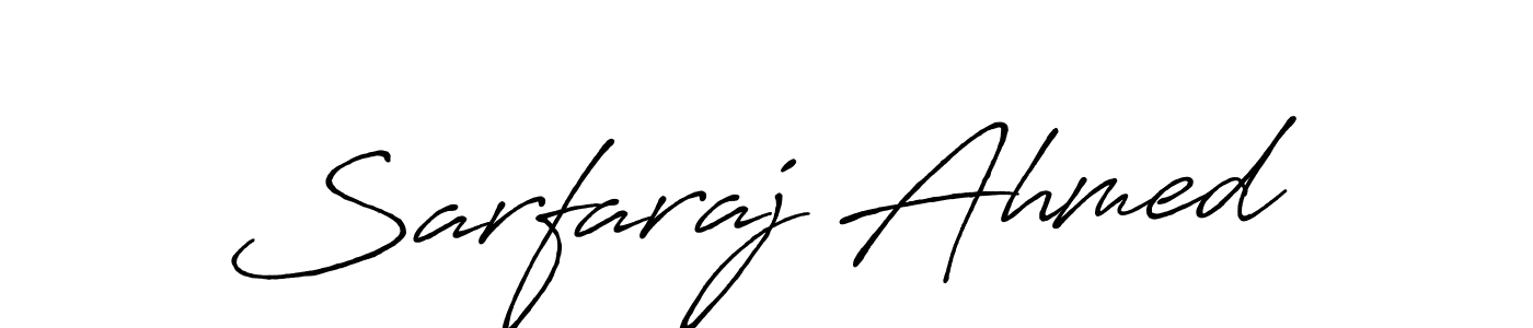 Create a beautiful signature design for name Sarfaraj Ahmed. With this signature (Antro_Vectra_Bolder) fonts, you can make a handwritten signature for free. Sarfaraj Ahmed signature style 7 images and pictures png