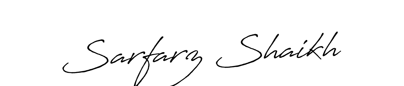 Sarfarz Shaikh stylish signature style. Best Handwritten Sign (Antro_Vectra_Bolder) for my name. Handwritten Signature Collection Ideas for my name Sarfarz Shaikh. Sarfarz Shaikh signature style 7 images and pictures png