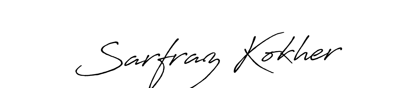 Antro_Vectra_Bolder is a professional signature style that is perfect for those who want to add a touch of class to their signature. It is also a great choice for those who want to make their signature more unique. Get Sarfraz Kokher name to fancy signature for free. Sarfraz Kokher signature style 7 images and pictures png