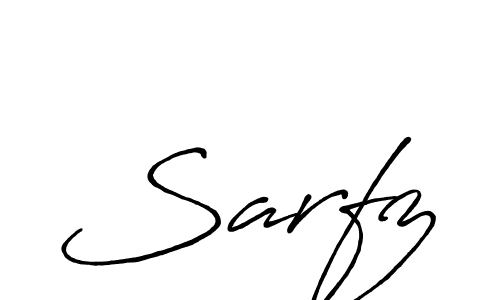 Use a signature maker to create a handwritten signature online. With this signature software, you can design (Antro_Vectra_Bolder) your own signature for name Sarfz. Sarfz signature style 7 images and pictures png