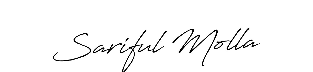 Design your own signature with our free online signature maker. With this signature software, you can create a handwritten (Antro_Vectra_Bolder) signature for name Sariful Molla. Sariful Molla signature style 7 images and pictures png