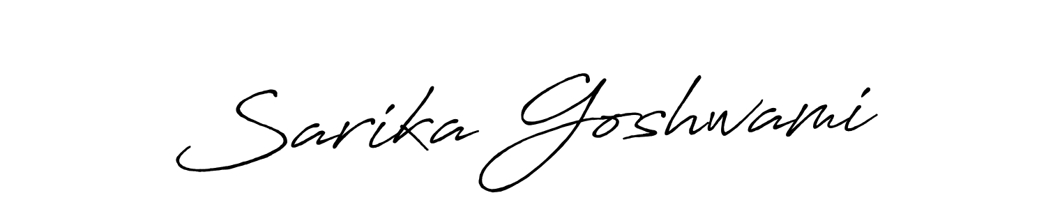 The best way (Antro_Vectra_Bolder) to make a short signature is to pick only two or three words in your name. The name Sarika Goshwami include a total of six letters. For converting this name. Sarika Goshwami signature style 7 images and pictures png