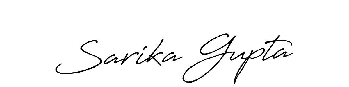 How to make Sarika Gupta name signature. Use Antro_Vectra_Bolder style for creating short signs online. This is the latest handwritten sign. Sarika Gupta signature style 7 images and pictures png