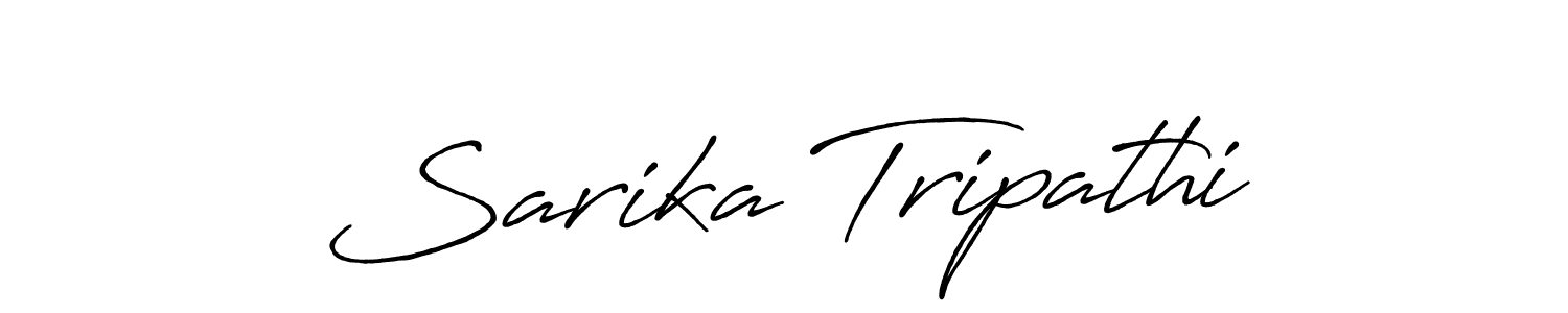 How to make Sarika Tripathi name signature. Use Antro_Vectra_Bolder style for creating short signs online. This is the latest handwritten sign. Sarika Tripathi signature style 7 images and pictures png