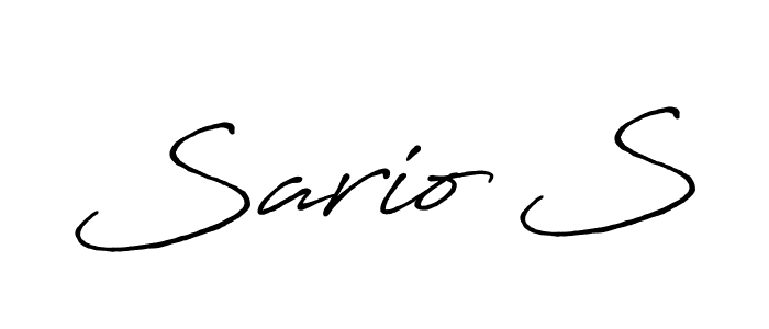 Also You can easily find your signature by using the search form. We will create Sario S name handwritten signature images for you free of cost using Antro_Vectra_Bolder sign style. Sario S signature style 7 images and pictures png