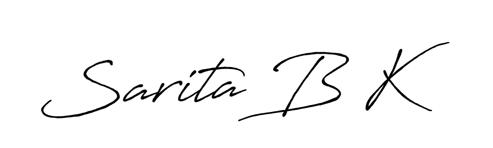 if you are searching for the best signature style for your name Sarita B K. so please give up your signature search. here we have designed multiple signature styles  using Antro_Vectra_Bolder. Sarita B K signature style 7 images and pictures png
