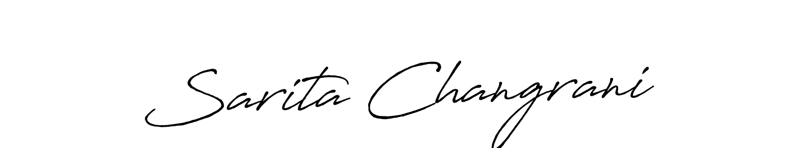 Make a beautiful signature design for name Sarita Changrani. With this signature (Antro_Vectra_Bolder) style, you can create a handwritten signature for free. Sarita Changrani signature style 7 images and pictures png