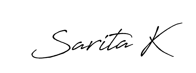Use a signature maker to create a handwritten signature online. With this signature software, you can design (Antro_Vectra_Bolder) your own signature for name Sarita K. Sarita K signature style 7 images and pictures png