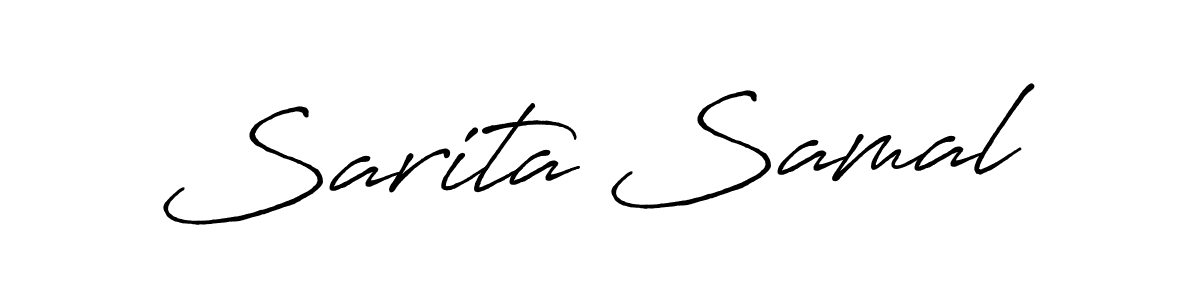 How to make Sarita Samal name signature. Use Antro_Vectra_Bolder style for creating short signs online. This is the latest handwritten sign. Sarita Samal signature style 7 images and pictures png