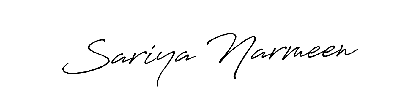 How to make Sariya Narmeen name signature. Use Antro_Vectra_Bolder style for creating short signs online. This is the latest handwritten sign. Sariya Narmeen signature style 7 images and pictures png