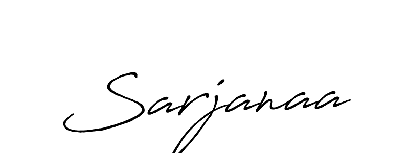 How to make Sarjanaa name signature. Use Antro_Vectra_Bolder style for creating short signs online. This is the latest handwritten sign. Sarjanaa signature style 7 images and pictures png
