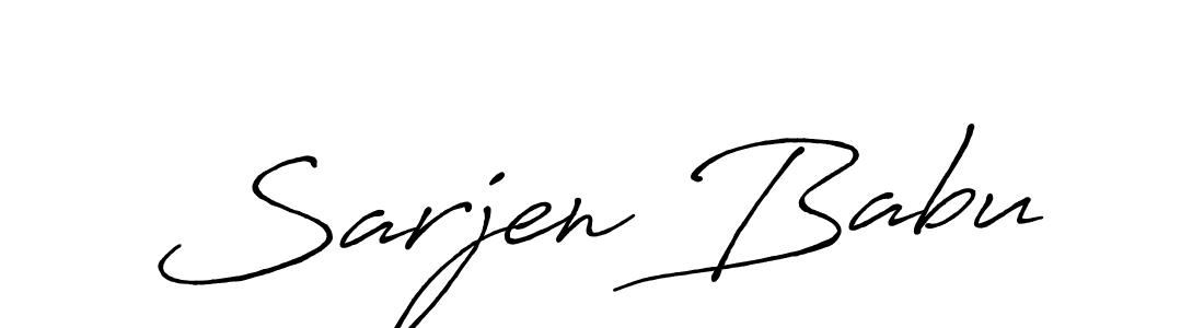 Antro_Vectra_Bolder is a professional signature style that is perfect for those who want to add a touch of class to their signature. It is also a great choice for those who want to make their signature more unique. Get Sarjen Babu name to fancy signature for free. Sarjen Babu signature style 7 images and pictures png