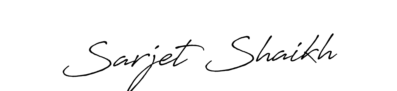 Also we have Sarjet Shaikh name is the best signature style. Create professional handwritten signature collection using Antro_Vectra_Bolder autograph style. Sarjet Shaikh signature style 7 images and pictures png