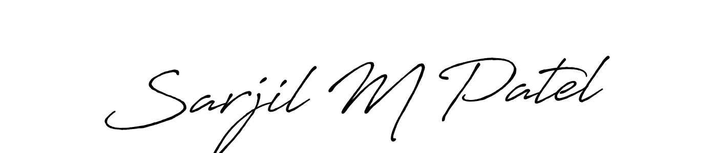 Also You can easily find your signature by using the search form. We will create Sarjil M Patel name handwritten signature images for you free of cost using Antro_Vectra_Bolder sign style. Sarjil M Patel signature style 7 images and pictures png