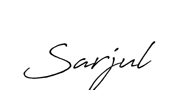 The best way (Antro_Vectra_Bolder) to make a short signature is to pick only two or three words in your name. The name Sarjul include a total of six letters. For converting this name. Sarjul signature style 7 images and pictures png