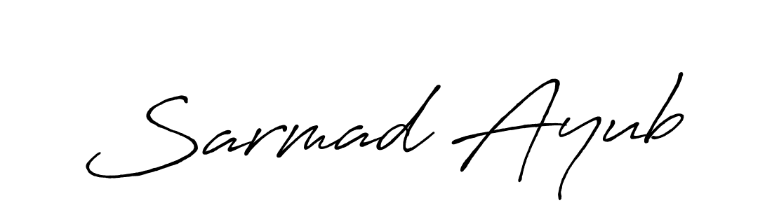 Also we have Sarmad Ayub name is the best signature style. Create professional handwritten signature collection using Antro_Vectra_Bolder autograph style. Sarmad Ayub signature style 7 images and pictures png