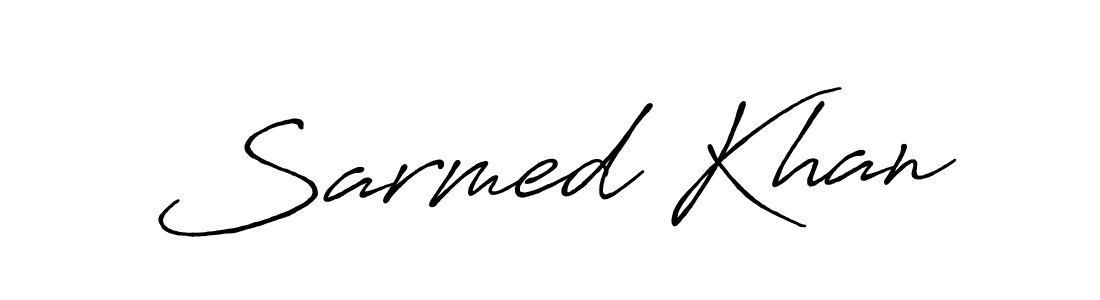 Create a beautiful signature design for name Sarmed Khan. With this signature (Antro_Vectra_Bolder) fonts, you can make a handwritten signature for free. Sarmed Khan signature style 7 images and pictures png