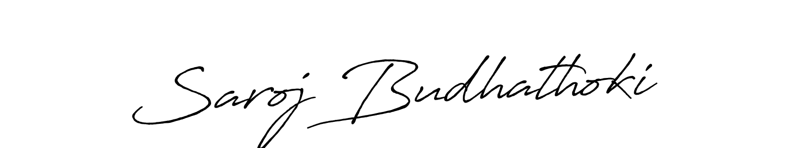 Antro_Vectra_Bolder is a professional signature style that is perfect for those who want to add a touch of class to their signature. It is also a great choice for those who want to make their signature more unique. Get Saroj Budhathoki name to fancy signature for free. Saroj Budhathoki signature style 7 images and pictures png