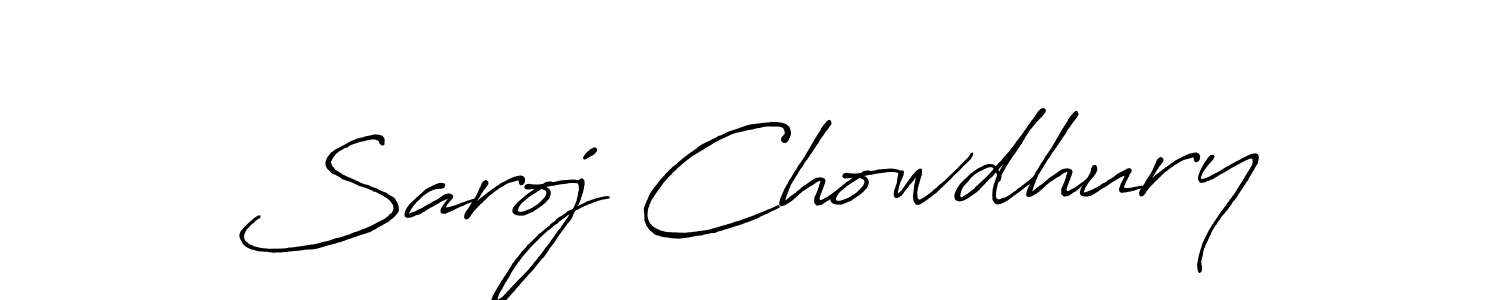 Create a beautiful signature design for name Saroj Chowdhury. With this signature (Antro_Vectra_Bolder) fonts, you can make a handwritten signature for free. Saroj Chowdhury signature style 7 images and pictures png