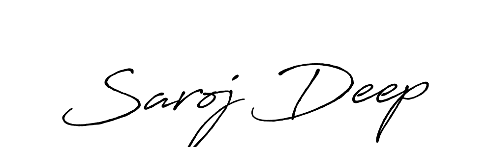 How to make Saroj Deep name signature. Use Antro_Vectra_Bolder style for creating short signs online. This is the latest handwritten sign. Saroj Deep signature style 7 images and pictures png