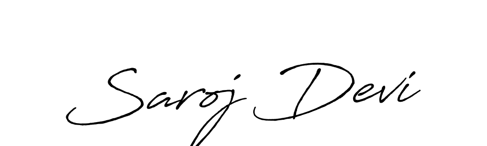 How to make Saroj Devi name signature. Use Antro_Vectra_Bolder style for creating short signs online. This is the latest handwritten sign. Saroj Devi signature style 7 images and pictures png