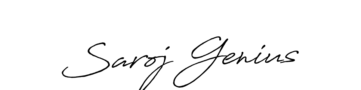 if you are searching for the best signature style for your name Saroj Genius. so please give up your signature search. here we have designed multiple signature styles  using Antro_Vectra_Bolder. Saroj Genius signature style 7 images and pictures png