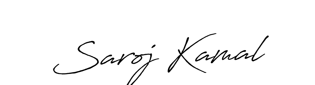 How to make Saroj Kamal name signature. Use Antro_Vectra_Bolder style for creating short signs online. This is the latest handwritten sign. Saroj Kamal signature style 7 images and pictures png