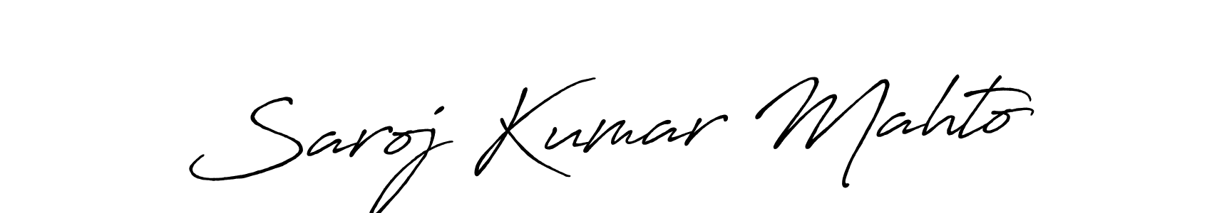 Create a beautiful signature design for name Saroj Kumar Mahto. With this signature (Antro_Vectra_Bolder) fonts, you can make a handwritten signature for free. Saroj Kumar Mahto signature style 7 images and pictures png