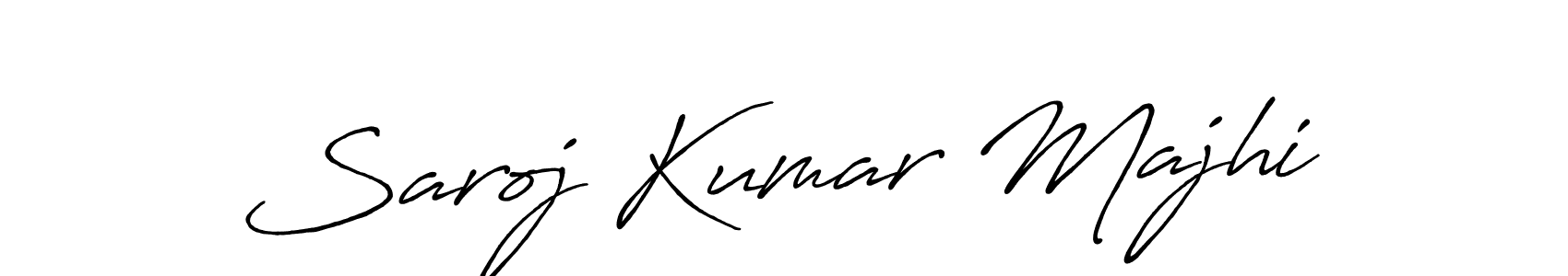 How to make Saroj Kumar Majhi name signature. Use Antro_Vectra_Bolder style for creating short signs online. This is the latest handwritten sign. Saroj Kumar Majhi signature style 7 images and pictures png
