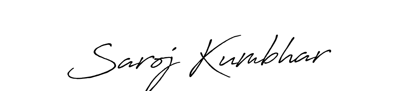 Create a beautiful signature design for name Saroj Kumbhar. With this signature (Antro_Vectra_Bolder) fonts, you can make a handwritten signature for free. Saroj Kumbhar signature style 7 images and pictures png