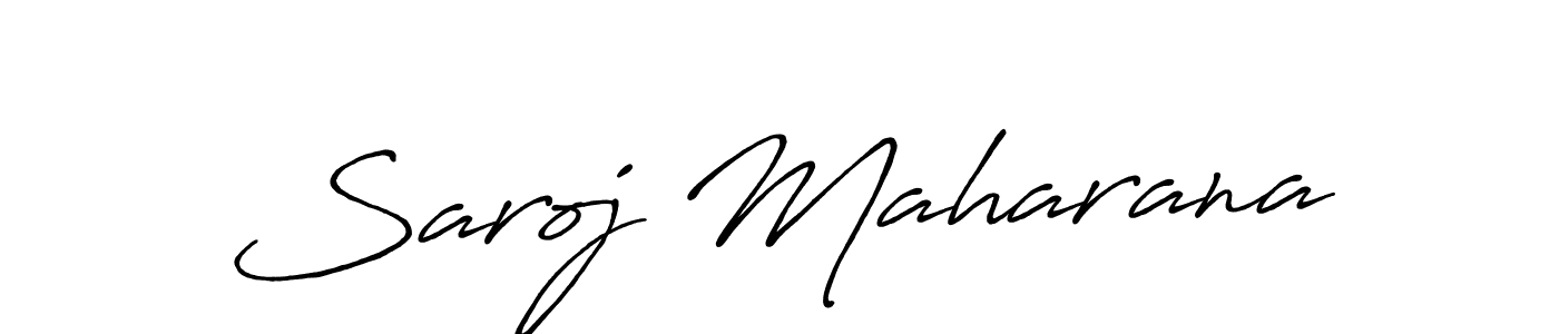 Make a beautiful signature design for name Saroj Maharana. With this signature (Antro_Vectra_Bolder) style, you can create a handwritten signature for free. Saroj Maharana signature style 7 images and pictures png
