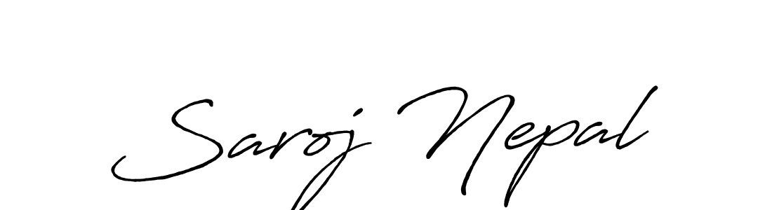 Design your own signature with our free online signature maker. With this signature software, you can create a handwritten (Antro_Vectra_Bolder) signature for name Saroj Nepal. Saroj Nepal signature style 7 images and pictures png